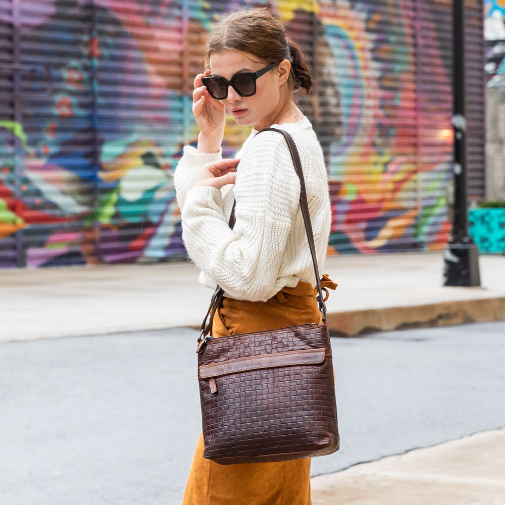 Woven Zippered Crossbody Hobo Bag #WF832
