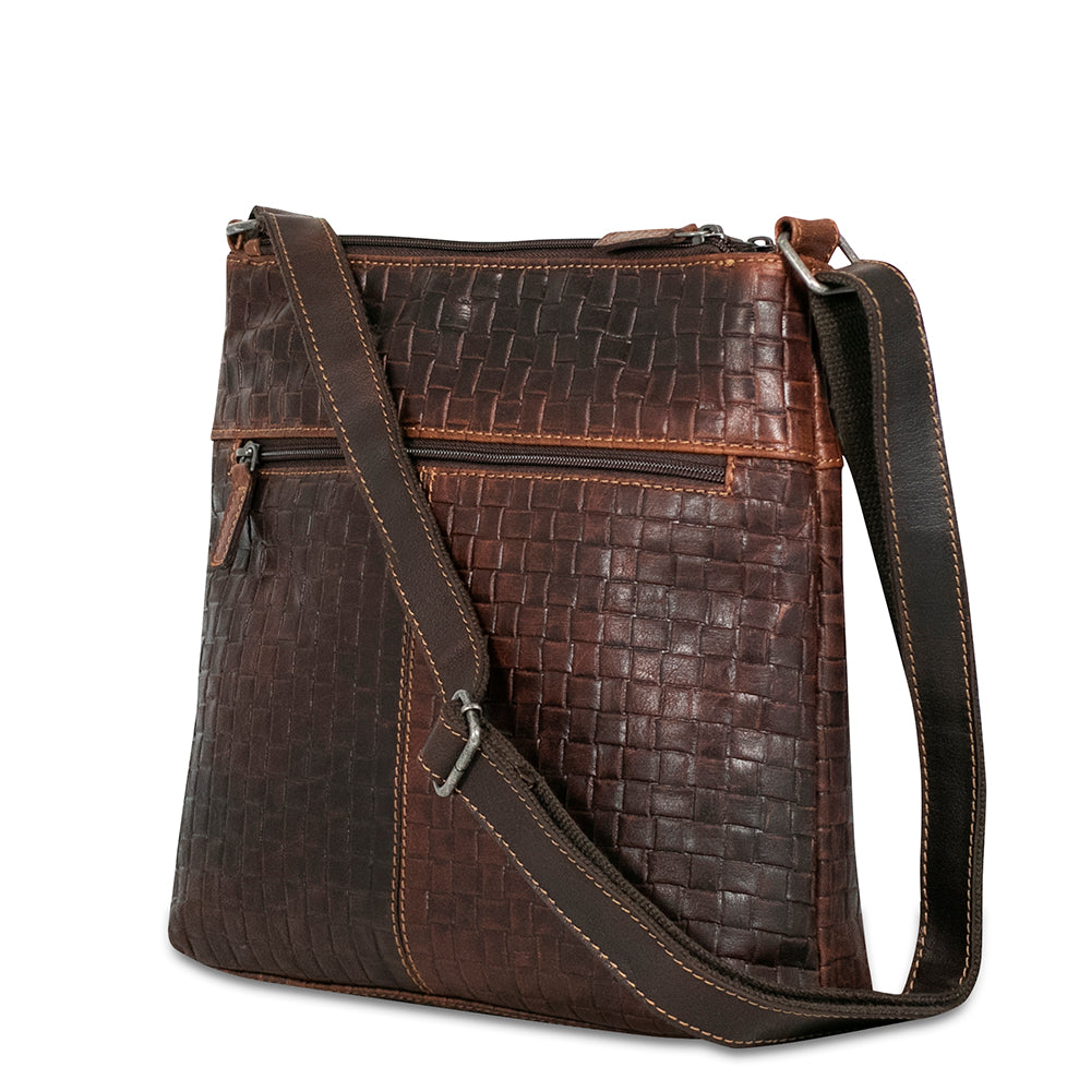 Woven Zippered Crossbody Hobo Bag #WF832