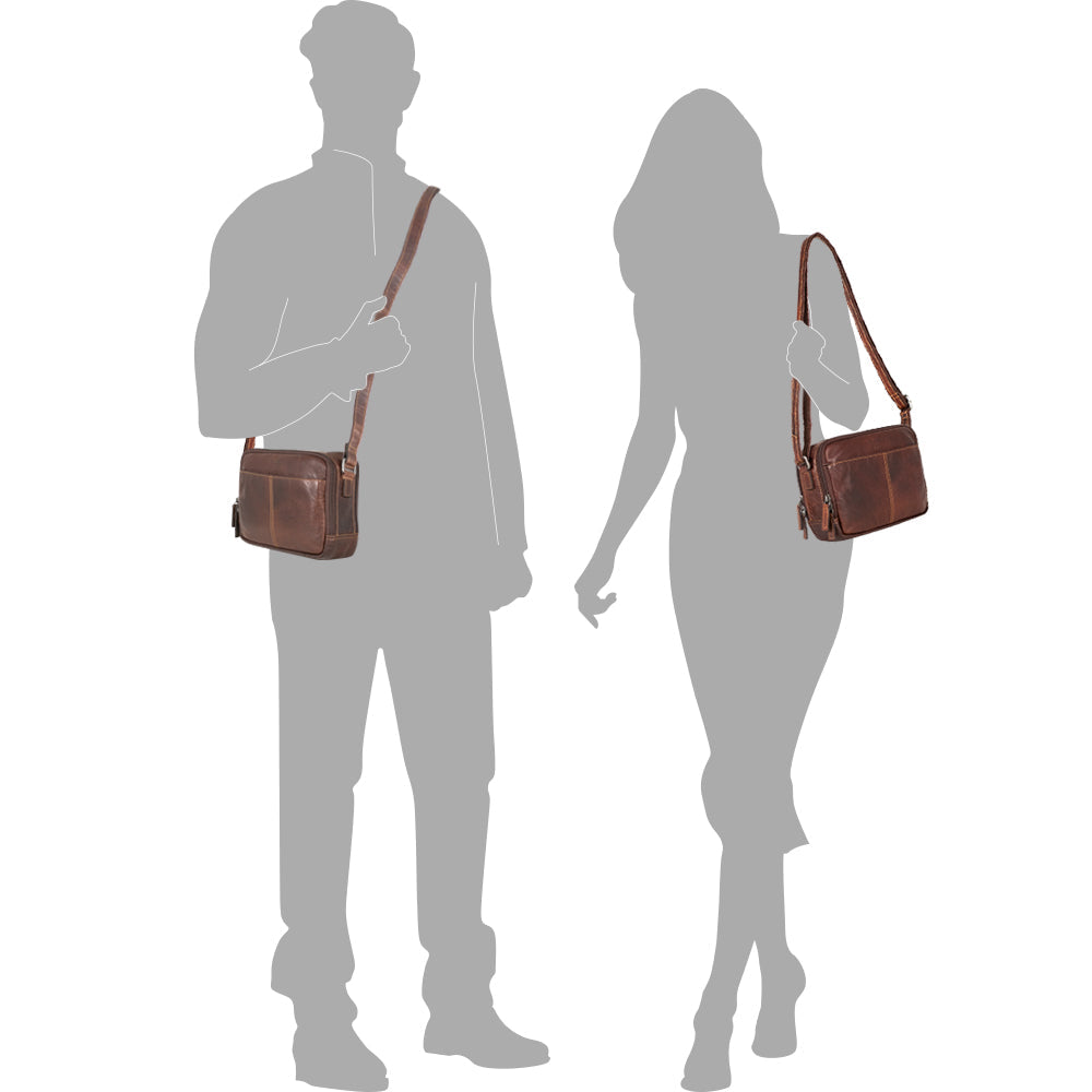Double Zippered Crossbody Bag #7195