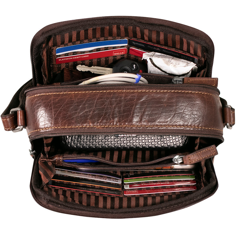 Double Zippered Crossbody Bag #7195