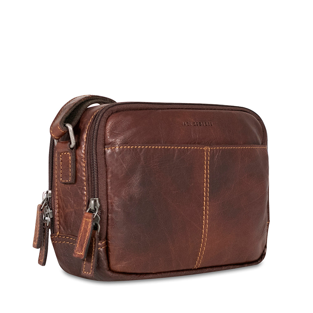 Double Zippered Crossbody Bag #7195