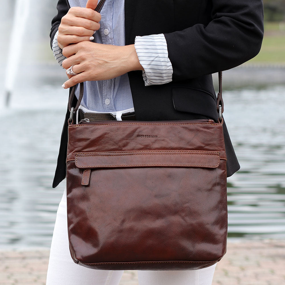 Zippered Crossbody Hobo Bag #7832