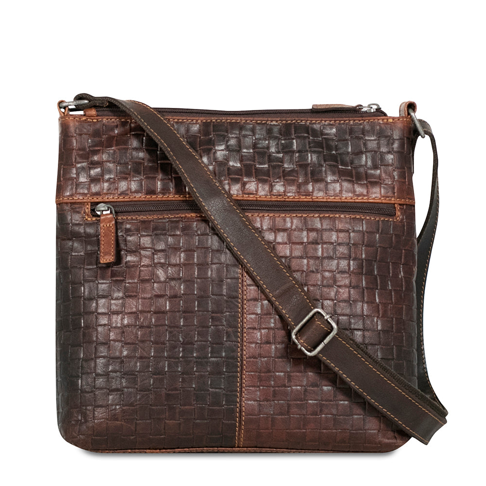 Woven Zippered Crossbody Hobo Bag #WF832