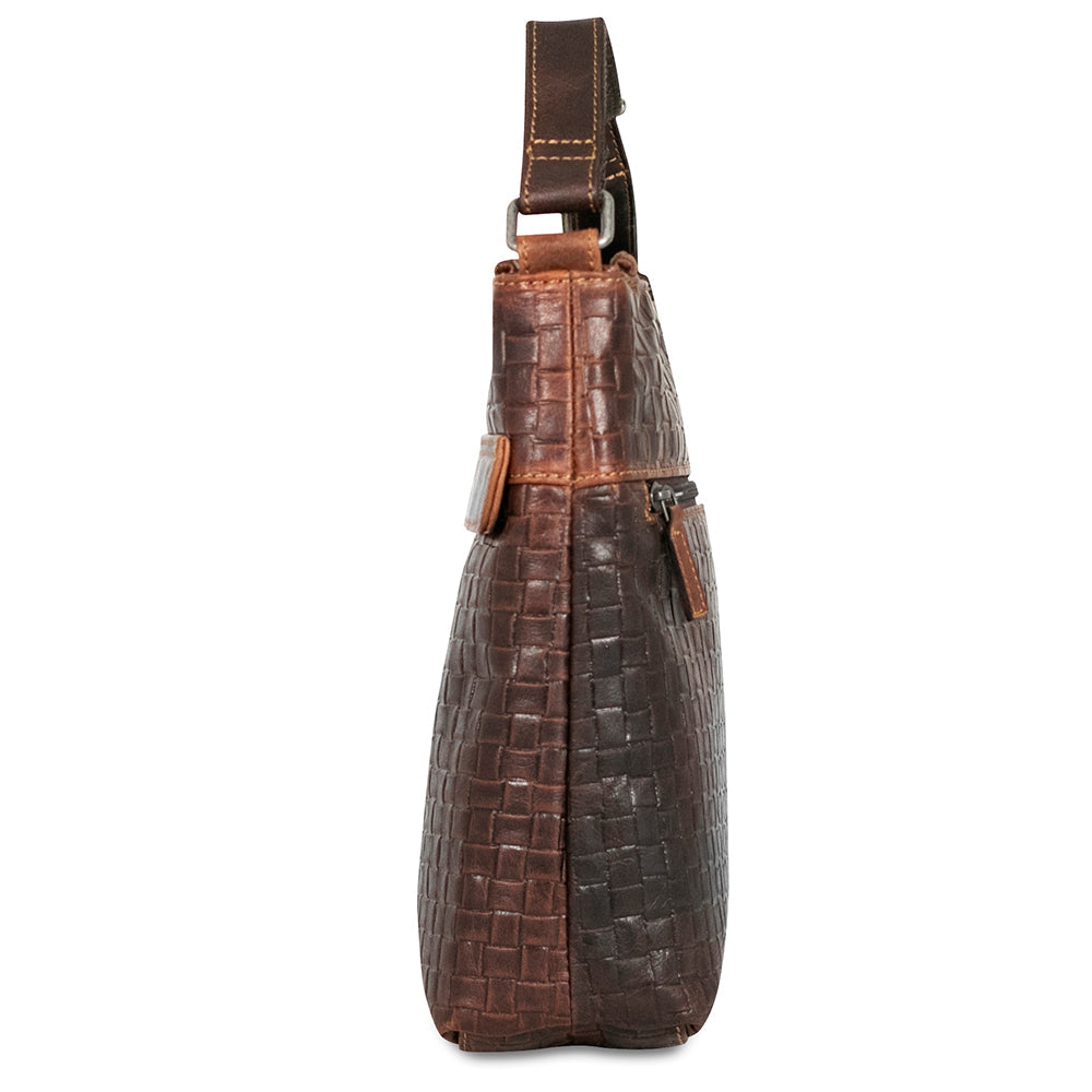 Woven Zippered Crossbody Hobo Bag #WF832